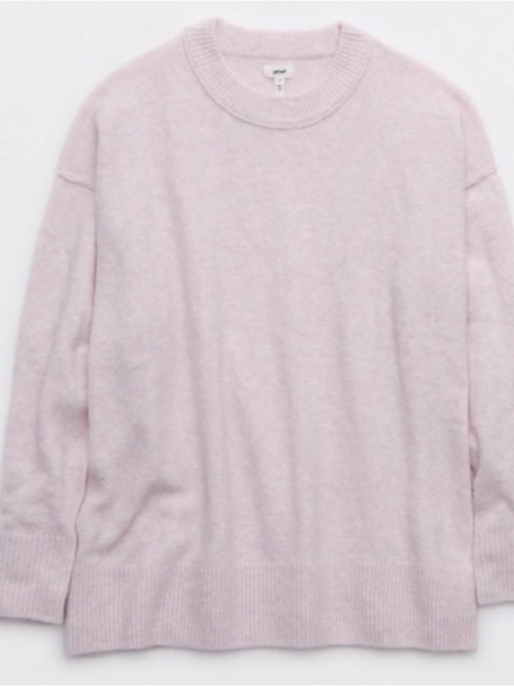 Aerie Lightweight Crewneck Sweater in Pale Pink